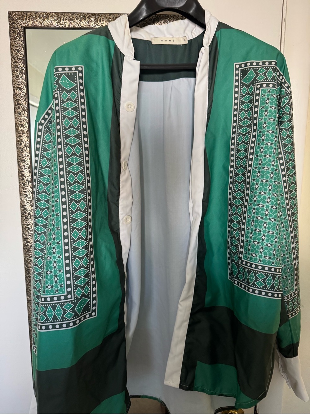 MNML Green & Black Patterned Men's Dress Shirt